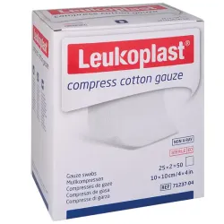 Leukoplast® compress cotton gauze 12-laags, 17-draads | Kompressen, steriel | 7,5 x 7,5 cm